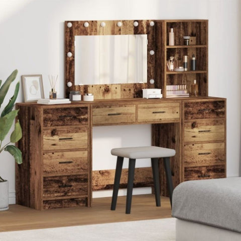 ZNTS Highboard Set of 3 Old Wood Engineered wood Highboard 3334216