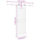 Sliding Door NARVIK Natural and Black 70 x 210 cm 3445269