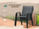 Set of Four Stackable Mesh Seat Chairs - Dark Grey T3398P325348