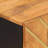 Side Cabinet Brown and Black 40x33.5x75 cm Solid Wood Mango 356807