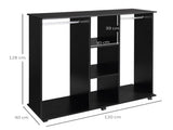Open Wardrobe Double Mobile Storage Shelves Organizer W/6 Wheels-Black T3398P344214