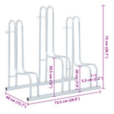 Bicycle Stand for 3 Bikes Floor Freestanding Galvanised Steel 4005569