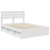 Bed Frame with Headboard White 150 x 200 cm Solid Pine Wood 3411399