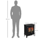 Electric Fireplace Stove Heater LED Fire Flame Effect, Double Door, Freestanding & Portable T3398P422903