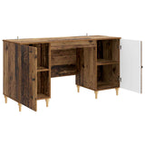 Desk with Shelf Old Wood 142.5 x 50 x 75 cm Engineered Wood 3414583