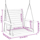 Garden Swing Chair with Metal Chains Brown Solid Wood Fir 4008979