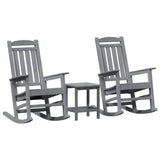 Rocking Chair 3 pcs Light Grey Polyethylene 3335817