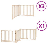 Dog Gate with Door Foldable 10 Panels 800 cm Poplar Wood 3155723