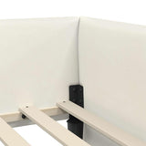 Corner Bed Frame with Headboard Cream 80 cm x 200 cm Velvet 42016068