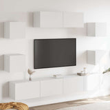 7 Piece TV Cabinet Set White Engineered Wood 3114518