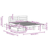 Bed Frame without Mattress White 135x190 cm Double Solid Wood Pine 3309870