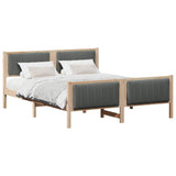 Bed frame Brown and dark grey 160 x 200 cm Solid pine wood 3394309