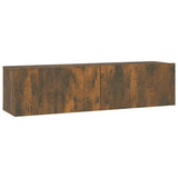 TV Wall Cabinet Smoked Oak 120x30x30 cm Engineered Wood 815099