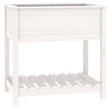 Planter with Shelf White 82.5x54x81 cm Solid Wood Pine 823781