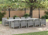 Garden Dining Set 11 pcs Light grey Poly rattan 3378768