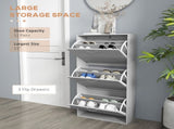 12-Shoe Flip Drawer Storage Cabinet - Grey Wood-Effect T3398P328342