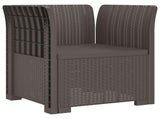 1-Seater Armchair with Cushion Rattan Look PP Light Grey 8011864