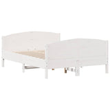 Bed Frame without Mattress White 150x200 cm King Size Solid Wood Pine 3216171