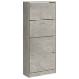 Shoe Cabinet Concrete Grey 63x24x147 cm Engineered Wood 342545