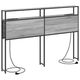 Storage Headboard with Shelf Grey sonoma 150 cm Engineered wood 859758