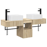 Bathroom Furniture Set 3 pcs Sonoma Oak Engineered Wood 3405599