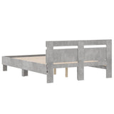 Bed Frame with LED without Mattress Concrete Grey 120x190 cm Small Double 3207577