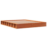Bed Frame without Mattress Wax Brown 150x200 cm King Size Solid Wood Pine 844427