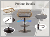 GOMYWAY 2 PCS Modern Swivel Bar Stools, Height Adjustable wicker furniture Bar Chairs with Cushion & W2678P388753