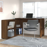Corner Desk Brown Oak Engineered Wood 342664