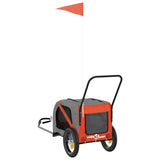 Pet Bike Trailer Orange and Black Oxford Fabric and Iron 93886