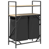 Laundry Basket 2 Compartments with Shelves Sonoma Oak 859086