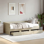 ZNTS Daybed with Drawers without Mattress Sonoma Oak 75x190 cm Small Single 3280834