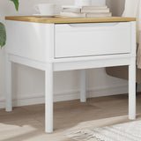 Lamp Table FLORO White 55x55x54 cm Solid Wood Pine 374027
