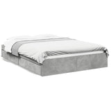 Bed Frame with Drawers without Mattress Concrete Grey 160x200 cm 3280646