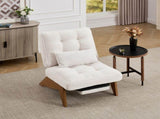GOMYWAY Accent Chair with Integrated Foldable Ottoman Adjustable Backrest,Stripe Living Room Chair W2678P478610