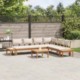 Garden Sofa Set 4 pcs Brown and Cream 3356866