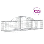Arched Gabion Baskets 15 pcs 200x50x40/60 cm Galvanised Iron 3146270