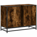 Bathroom Sink Cabinet Smoked Oak 80x33x60 cm Engineered Wood 849281