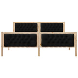 Bed Frame with Headboard Black 180 x 200 cm Solid Pine Wood 3394275
