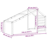 Kids' Bed Roof 198x87x113 cm Solid Wood Pine 846873
