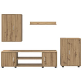 TV Cabinet Set Wall-mounted 4 pcs Artisan Oak Engineered wood 3397903