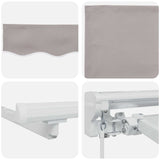 Manual Awning Frame with LEDs Light Grey and White 4.5 x 3 m 3420663