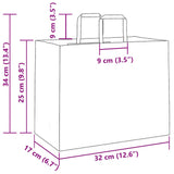 Paper Bags 250 pcs with Handles Red 32x17x25 cm 4101985