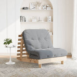 Futon Sofa Bed with Mattress 80x206x11 cm Solid Wood Pine 846756