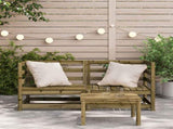 Garden Sofas Corner 2 pcs 70x70x67 cm Impregnated Wood Pine 837913