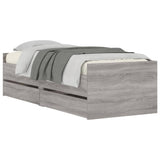 Bed Frame Grey Sonoma Engineered Wood Single Bed Frame 3207355