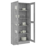 Vitrine Cabinet Grey Sonoma 82.5x30.5x185 cm Engineered Wood 815622