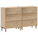 Side Cabinets 2 pcs 60x33x75 cm Solid Wood Mango 3206307