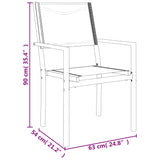 3 Piece Garden Dining Set Black Steel and Textilene 3200718