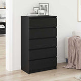 Drawer Cabinet Black Oak 60x36x103 cm Engineered Wood 862008